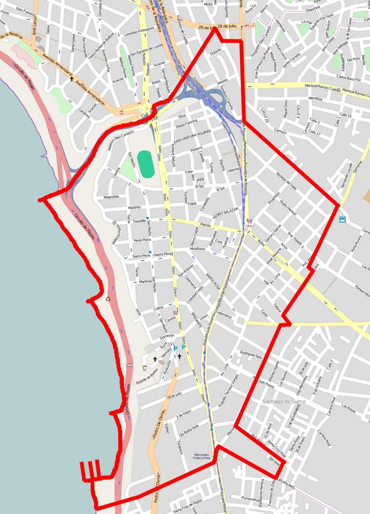 Mapa de barranco, Lima