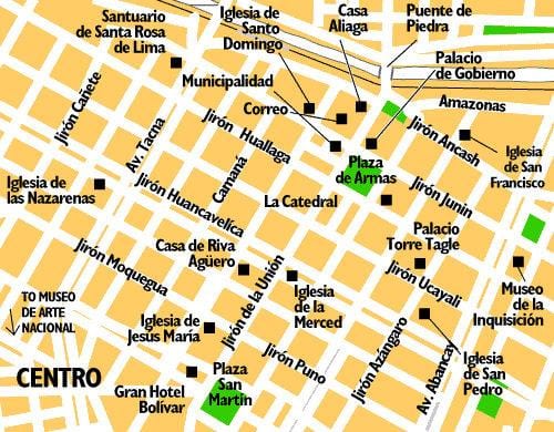 Mapa de la ciudad de Lima perú