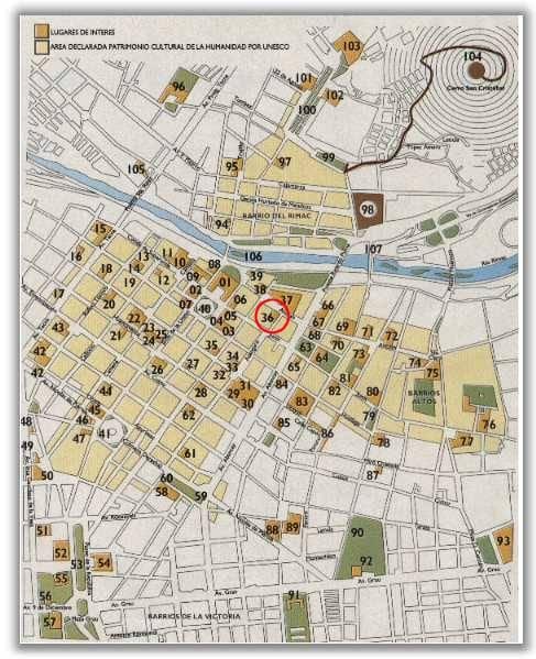 Mapa del centro histórico de Lima