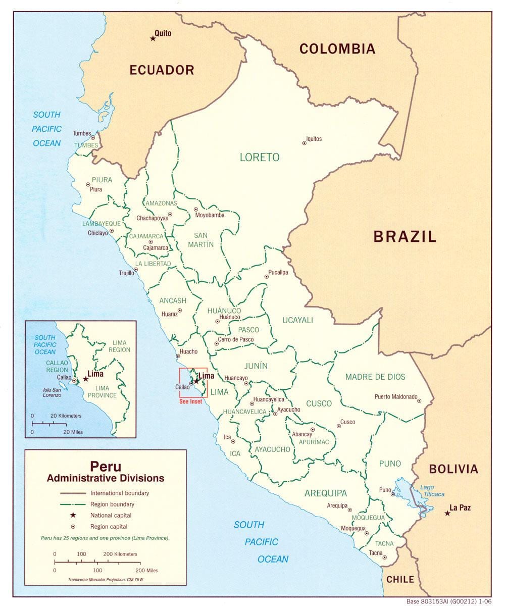 Mapa de Lima centro de tecnología de la