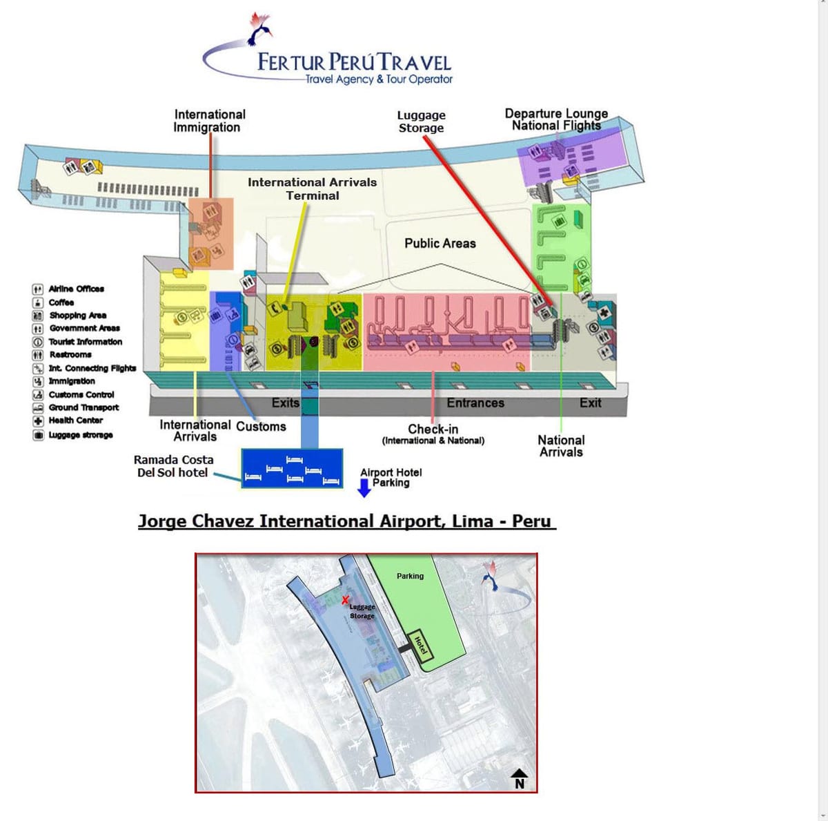 El aeropuerto internacional de Lima mapa