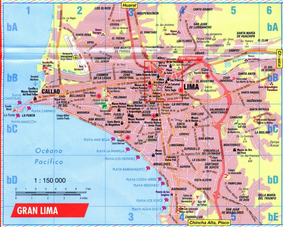 Mapa de Lima bus hop on hop off