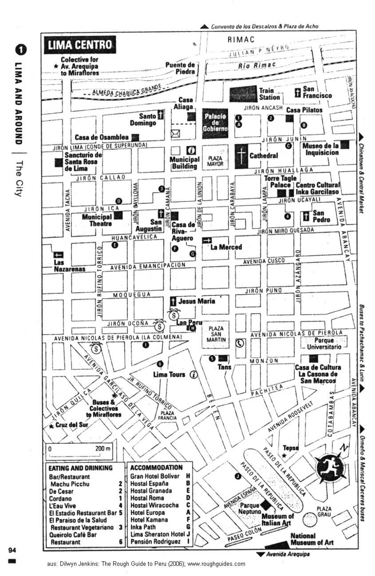 Mapa de Lima recorrido a pie