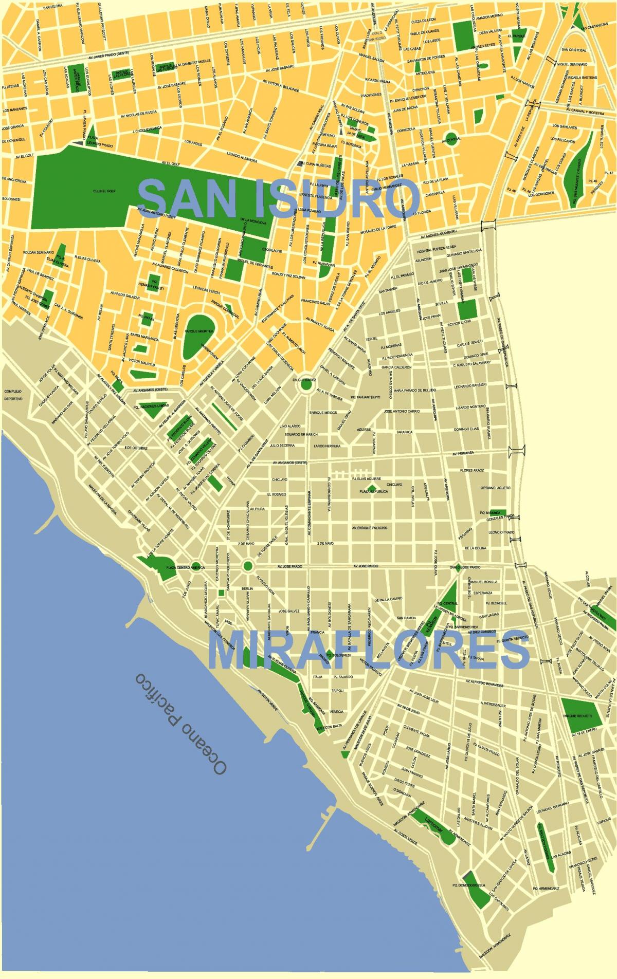 Mapa de ima, perú barrios