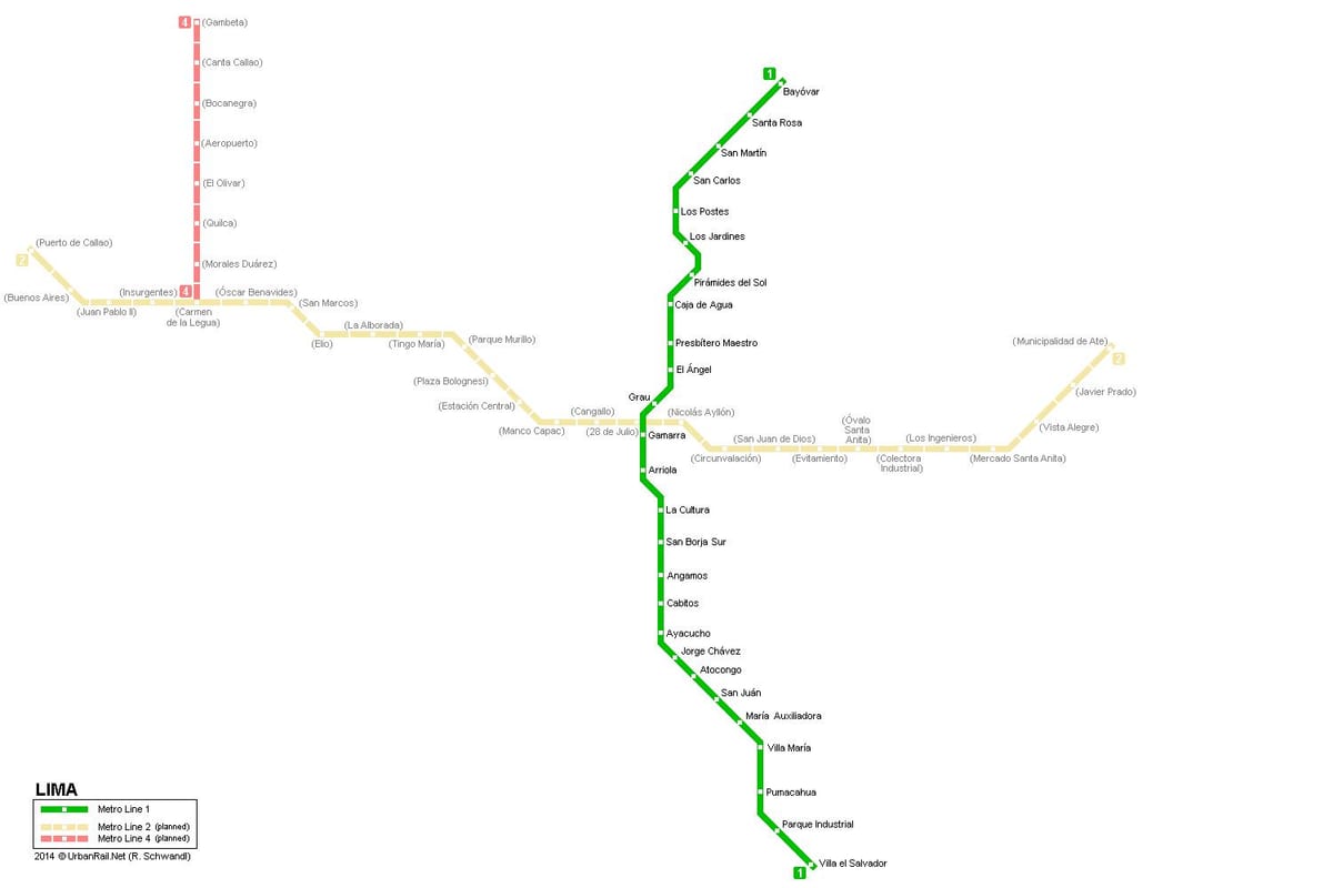 Mapa del metro de Lima