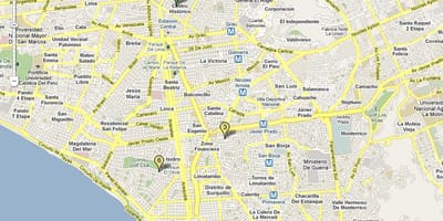 Mapa de distrito de lince, Lima, perú