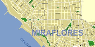 Mapa de miraflores, Lima, perú